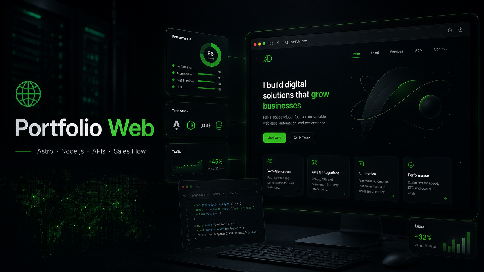Vista del proyecto Portfolio Web